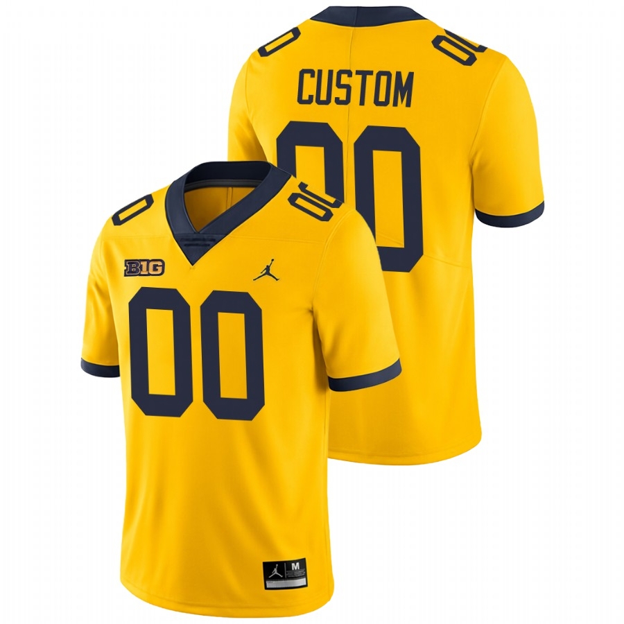 Michigan Wolverines Men's NCAA Custom #00 Yellow Alternate Game College Football Jersey BHR1649OR